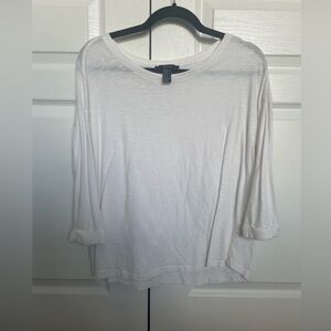 Forever 21 cream/white three-quarter sleeve shirt women's size S